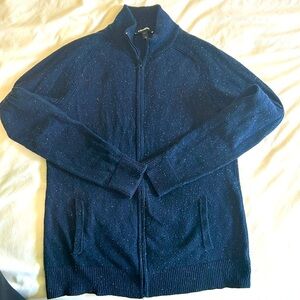 Express Men’s zip up cardigan sweater Navy Sz L tall
